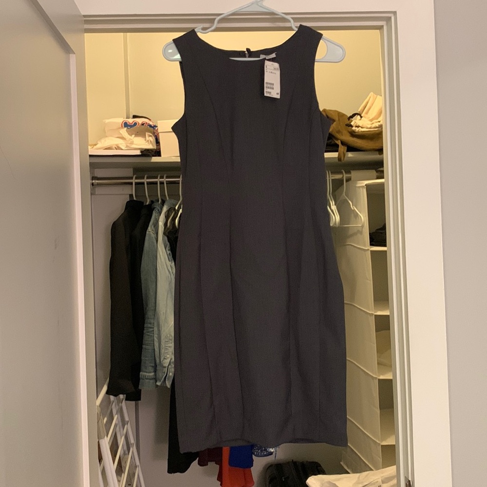 H&M gray sheath work dress